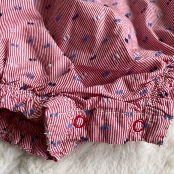 Cat & Jack Baby | Red, White & Blue Clip Spot Bubble Romper | Size 0-3 Months - Picture 3 of 6
